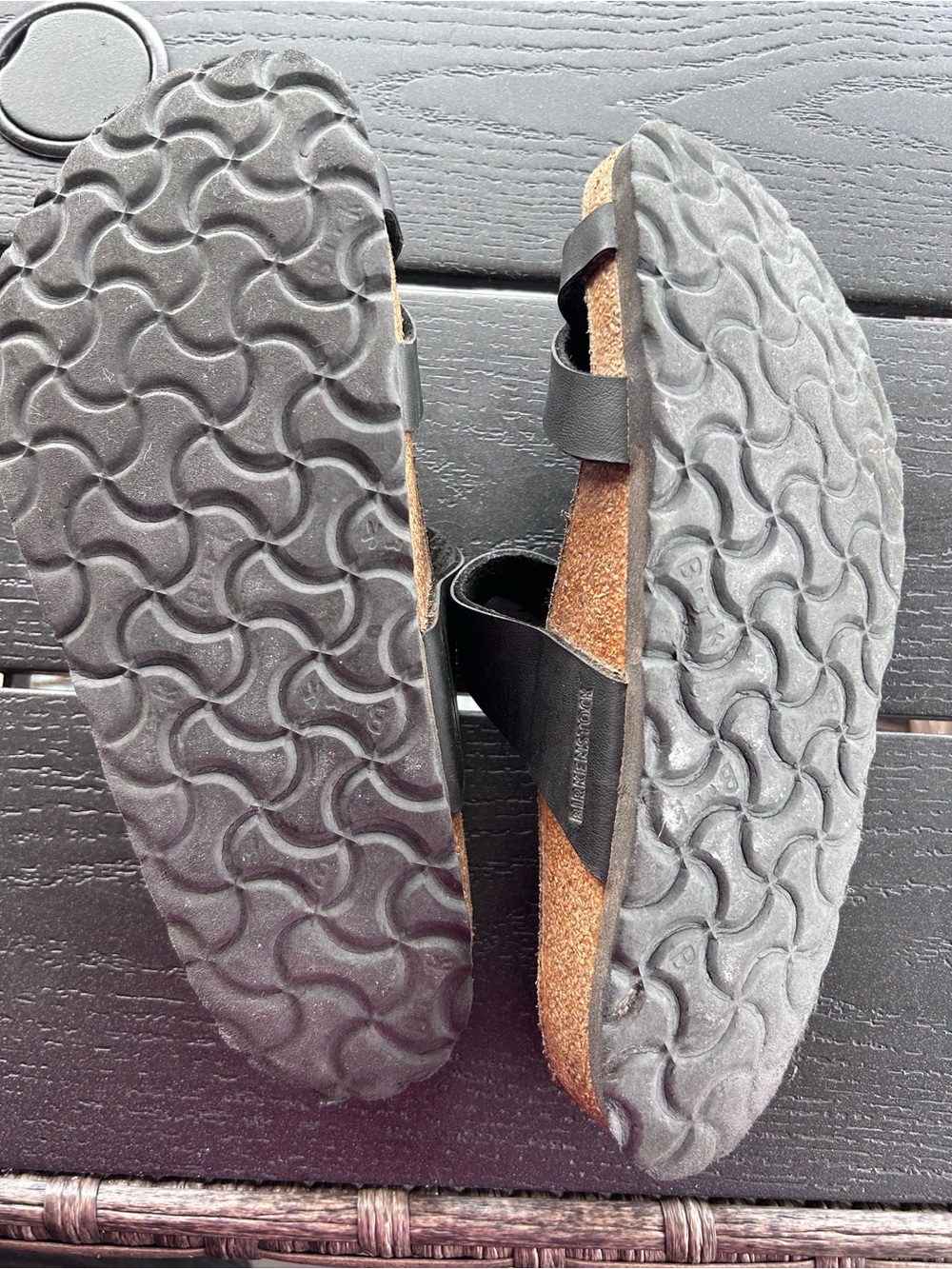 Birkenstock Black Cork Footbed Two-Strap Sandals